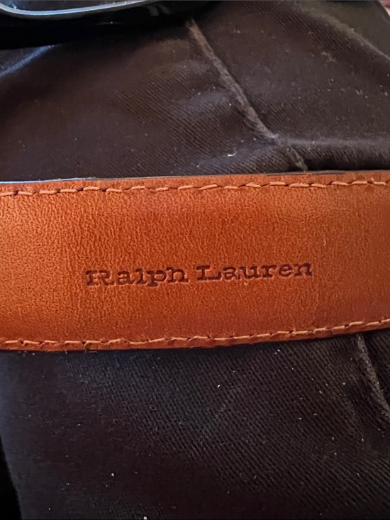Polo Ralph Lauren Unisex Brown Alligator Belt 12k Gold Adjustable Buckle 30